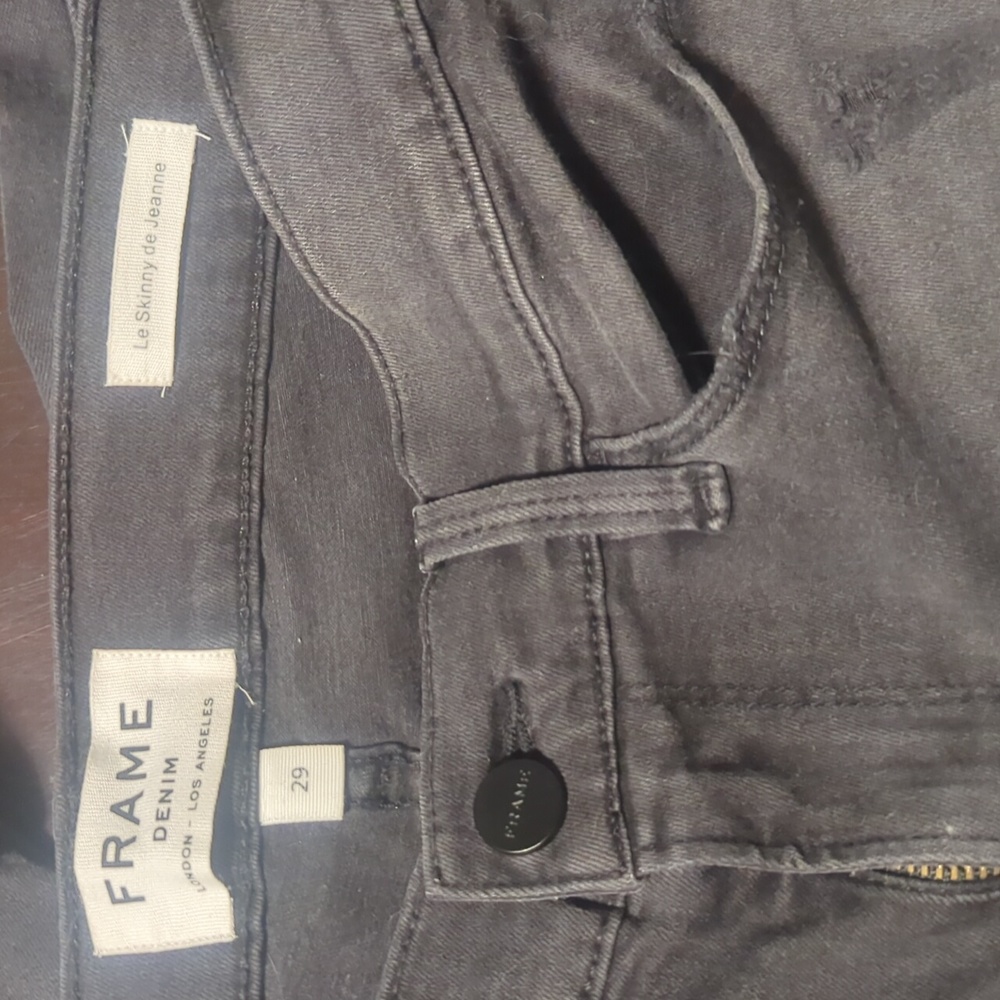 Frame denim grey distressed skinny jeans - Picture 7 of 10